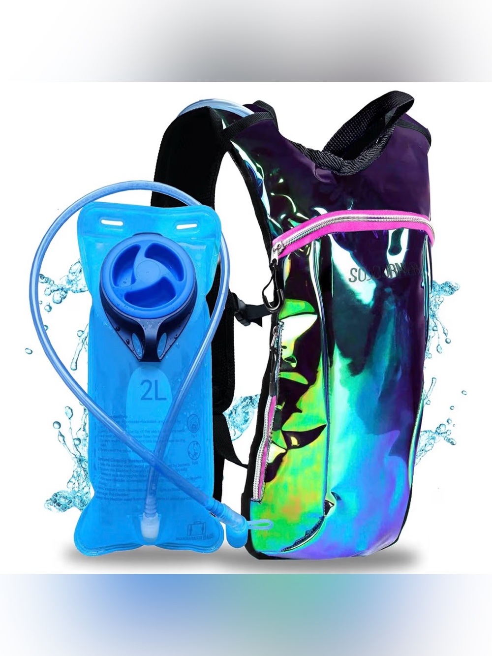 NEW Sojourner Bags Iridescent Oil Slick 2L Hydration Pack